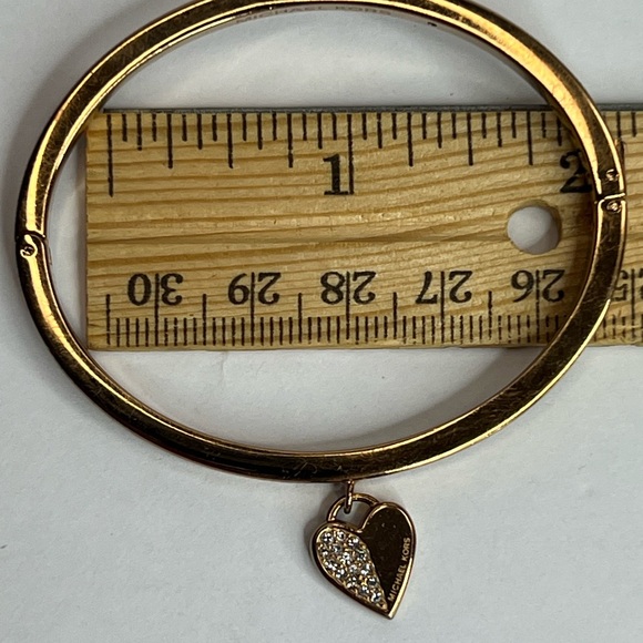 Michael Kors Gold Heart Charm Bangle Bracelet - Picture 8 of 8